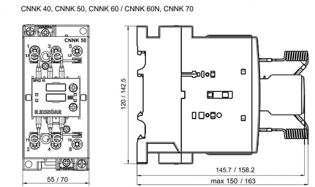 کنتاکتور خازنی 50کیلوواری برند RK / ETI مدل CNNK 50 کنتاکتور خازنی 50کیلوواری برند RK / ETI مدل CNNK 50
