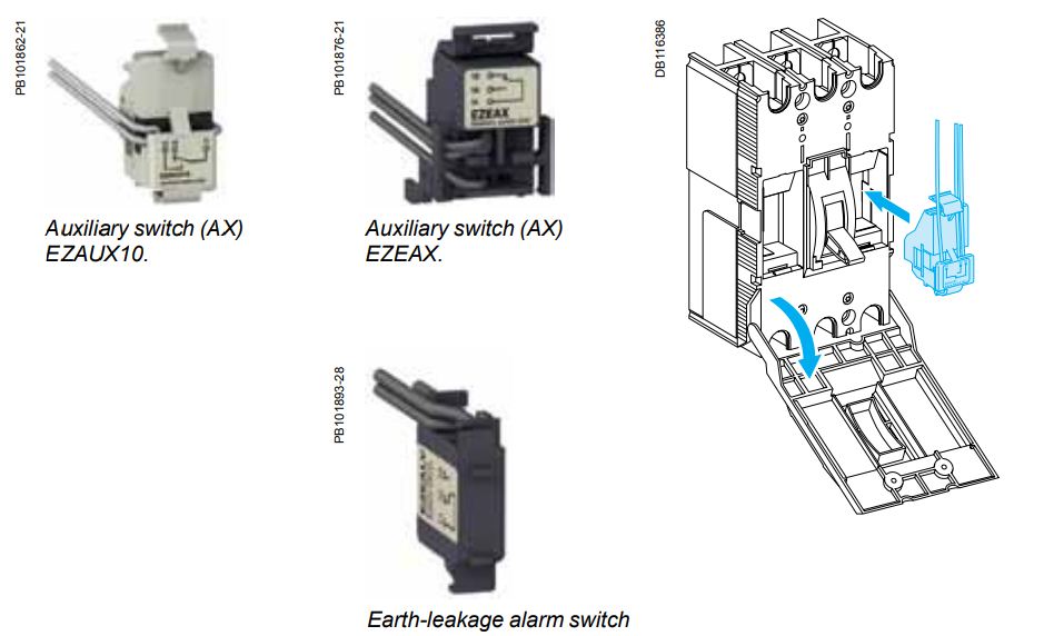 کلید اتوماتیک،اشنایدر 100 آمپر،غیرقابل تنظیم حرارتی-مغناطیسی سری EZC