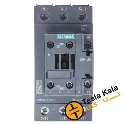 کنتاکتور قدرت، 50 آمپر، 22 کیلووات، بوبین 230VAC ،مدل SIEMENS 3RT2036-1AP00 کنتاکتور قدرت، 50 آمپر، 22 کیلووات، بوبین 230VAC ،مدل SIEMENS 3RT2036-1AP00
