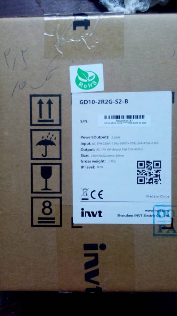 درایو (اینورتر) invt اینوت تکفاز، توان 2.2 کیلووات GD10-2R2G-S2-B درایو (اینورتر) invt اینوت تکفاز، توان 2.2 کیلووات GD10-2R2G-S2-B