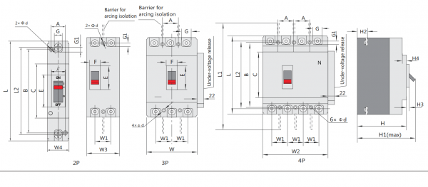 کلید اتوماتیک 100 آمپر  CHINT غیرقابل تنظیم حرارتی-مغناطیسی NM1-50KA